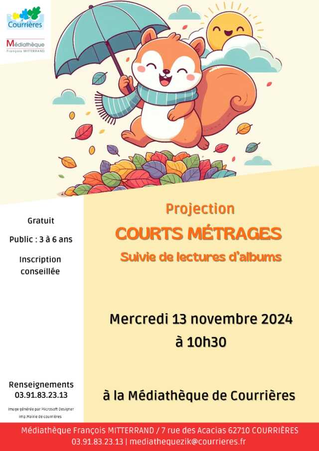 Projection courts métrages et lectures d'albums